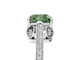White gold Fancy Green Cushion  Cut Cathedral Pave Diamond Engagement Ring with Six-Prong Setting_37