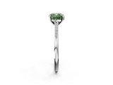 White gold Fancy Green Cushion  Cut Channel Set Solitaire Engagement Ring with Four-Prong Setting_239