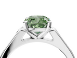 White gold Fancy Green Cushion  Cut Channel Set Solitaire Engagement Ring with Four-Prong Setting_241