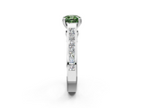 White gold Fancy Green Cushion  Cut Channel Set Solitaire Engagement Ring with Prong Setting_22