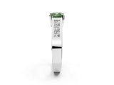 White gold Fancy Green Cushion Cut Cut Channel Set Solitaire Ring with Four-Prong Setting_14