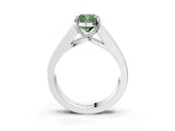 White gold Fancy Green Cushion Cut Cut Channel Set Solitaire Ring with Four-Prong Setting_15