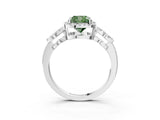 White gold Fancy Green Cushion Cut Cut Halo Diamond Infinity Band with Four-Prong Setting_3