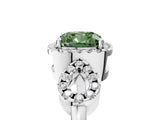 White gold Fancy Green Cushion Cut Cut Halo Diamond Infinity Band with Four-Prong Setting_5