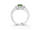 White gold Fancy Green Cushion Cut Cut Halo Diamond Pavé Engagement Ring with Milgrain Detailing_39