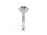 White gold Fancy Green Cushion Cut Cut Halo Diamond Pavé Engagement Ring with Milgrain Detailing_50