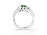 White gold Fancy Green Cushion Cut Cut Halo Diamond Pavé Engagement Ring with Milgrain Detailing_51