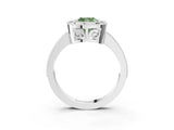White gold Fancy Green Cushion Cut Cut Halo Pavé Diamond Ring_3