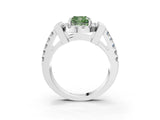 White gold Fancy Green Cushion Cut Cut Halo Split Shank Prong Set Ring_3