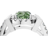 White gold Fancy Green Cushion Cut Cut Halo Split Shank Prong Set Ring_4