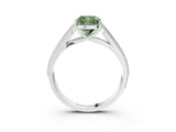 White gold Fancy Green Cushion Cut Cut Pave Split Shank Engagement Ring with Four-Prong Setting_15