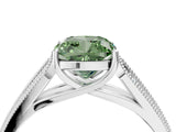 White gold Fancy Green Cushion Cut Cut Pave Split Shank Engagement Ring with Four-Prong Setting_16