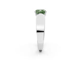 White gold Fancy Green Cushion Cut Diamond Channel Set Solitaire Ring with Four-Prong Setting_33