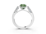 White gold Fancy Green Cushion Cut Diamond Channel Set Solitaire Ring with Four-Prong Setting_39