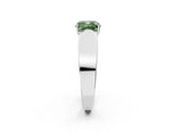 White gold Fancy Green Cushion Cut Diamond Channel Set Solitaire Ring with Four-Prong Setting_57