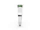 White gold Fancy Green Cushion Cut Diamond Channel Set Solitaire Ring with Four-Prong Setting_63