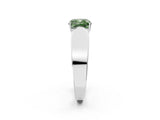 White gold Fancy Green Cushion Cut Diamond Channel Set Solitaire Ring with Four-Prong Setting_81