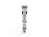 White gold Fancy Green Cushion  Cut Diamond Engagement Ring with Pavé Band and Four-Prong Setting_5
