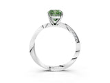 White gold Fancy Green Cushion Cut Diamond Engagement Ring with Side Stone Accents and Four-Prong Setting_27
