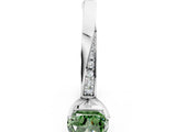 White gold Fancy Green Cushion Cut Diamond Engagement Ring with Side Stone Accents and Four-Prong Setting_48
