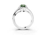 White gold Fancy Green Cushion Cut Diamond Halo Ring with Split Shank Pavé Band and Four-Prong Setting_41