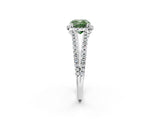 White gold Fancy Green Cushion Cut Diamond Halo Split Shank Engagement Ring_53