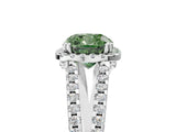 White gold Fancy Green Cushion Cut Diamond Halo Split Shank Engagement Ring_56