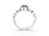 White gold Fancy Green Cushion  Cut Diamond Milgrain Marquise Band with Prong Setting_6
