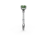 White gold Fancy Green Cushion  Cut Diamond Pavé Band Ring with Four-Prong Setting_43