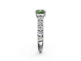 White gold Fancy Green Cushion  Cut Diamond Pavé Band Solitaire with Four-Prong Setting_5
