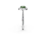 White gold Fancy Green Cushion Cut Diamond Pavé Halo Ring with Four-Prong Setting_50