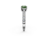 White gold Fancy Green Cushion  Cut Diamond Pave Band with Four-Prong Setting_22