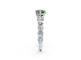 White gold Fancy Green Cushion Cut Diamond Side Stone Engagement Ring with Four-Prong Setting_26