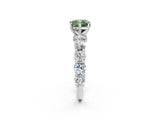 White gold Fancy Green Cushion Cut Diamond Side Stone Engagement Ring with Four-Prong Setting_26