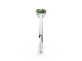 White gold Fancy Green Cushion Cut Diamond Solitaire Engagement Ring with Cathedral Setting and Four-Prong Mount_54