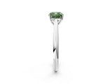 White gold Fancy Green Cushion Cut Diamond Solitaire Engagement Ring with Cathedral Setting and Four-Prong Mount_65