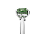 White gold Fancy Green Cushion Cut Diamond Solitaire Engagement Ring with Classic Band and Four-Prong Setting_150