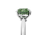 White gold Fancy Green Cushion Cut Diamond Solitaire Engagement Ring with Classic Band and Four-Prong Setting_41