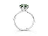 White gold Fancy Green Cushion Cut Diamond Solitaire Engagement Ring with Four-Prong Setting and Classic Band_22