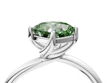White gold Fancy Green Cushion Cut Diamond Solitaire Engagement Ring with Four-Prong Setting and Classic Band_23