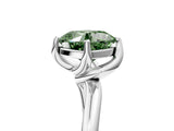 White gold Fancy Green Cushion Cut Diamond Solitaire Engagement Ring with Four-Prong Setting and Classic Band_24