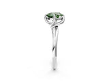 White gold Fancy Green Cushion Cut Diamond Solitaire Engagement Ring with Four-Prong Setting and Classic Band_34