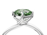 White gold Fancy Green Cushion Cut Diamond Solitaire Engagement Ring with Four-Prong Setting and Classic Band_36