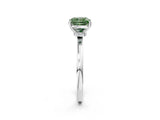 White gold Fancy Green Cushion Cut Diamond Solitaire Ring with Classic Band and Four-Prong Setting_2