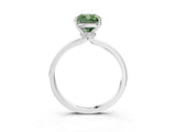 White gold Fancy Green Cushion Cut Diamond Solitaire Ring with Classic Band and Four-Prong Setting_3