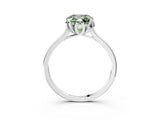 White gold Fancy Green Cushion Cut Diamond Solitaire Ring with Flower Prong Setting and Classic Band_107