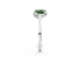 White gold Fancy Green Cushion Cut Diamond Solitaire Ring with Flower Prong Setting and Classic Band_31