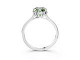 White gold Fancy Green Cushion Cut Diamond Solitaire Ring with Flower Prong Setting and Classic Band_32