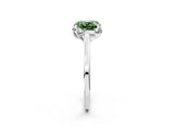 White gold Fancy Green Cushion Cut Diamond Solitaire Ring with Flower Prong Setting and Classic Band_37