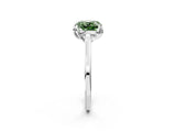White gold Fancy Green Cushion Cut Diamond Solitaire Ring with Flower Prong Setting and Classic Band_61